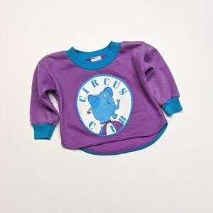 Vintage Garanimals Purple Circus Sweatshirt Sz 6-9m